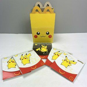 McDonalds Pokemon Happy Meal Cards x5 and Pikachu Box 25th Anniversary 2021
